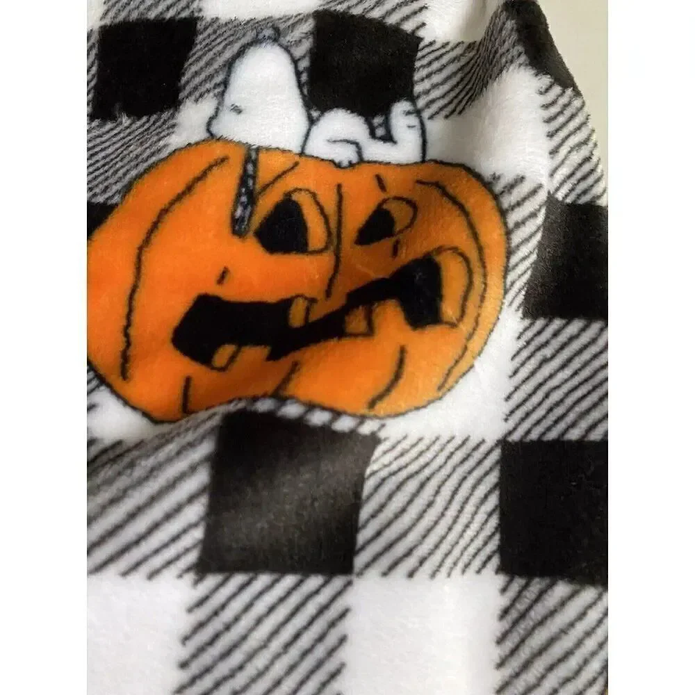 PEANUTS SNOOPY Woodstock Soft THROW Blanket 50”x70” Halloween Jack O Lantern NEW